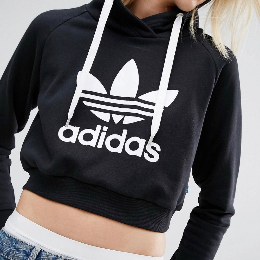 Cropped Adidas Trefoil Logo Hoodie